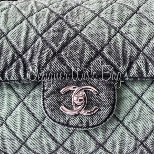 Chanel Flap Green Denim 20C