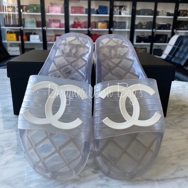 Chanel Clear Jelly Slides - Designer WishBags