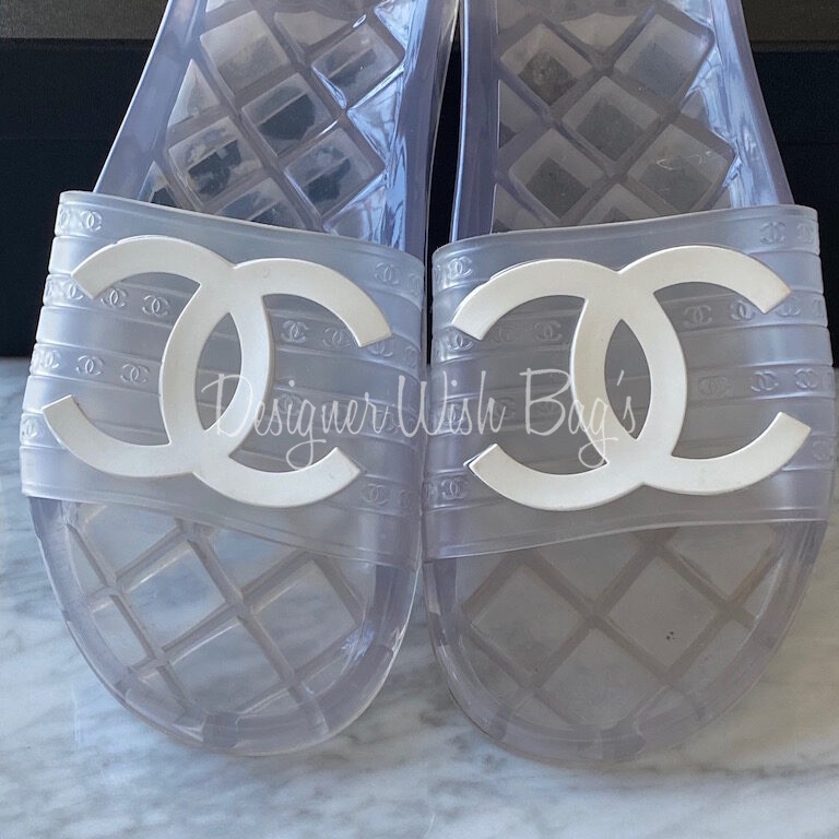 chanel jelly sandals clear