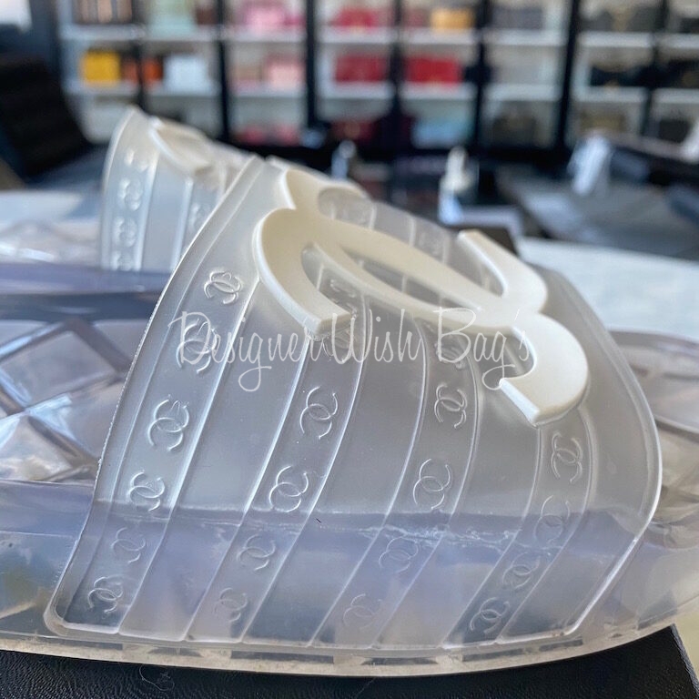 chanel clear jelly slides 2019