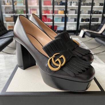 gucci gold marmont heels