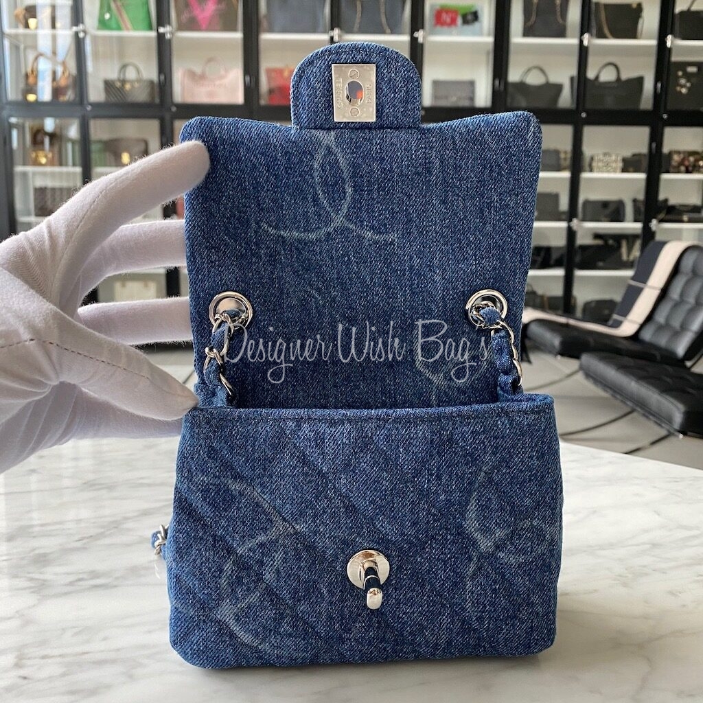 Chanel Vintage Blue Quilted Denim Mini Square Classic Single Flap Gold  Hardware, 1997-1999 Available For Immediate Sale At Sotheby's