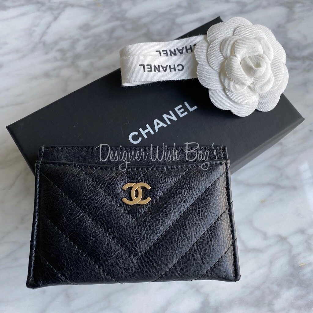 Chanel Card Holder Chevron - Designer WishBags
