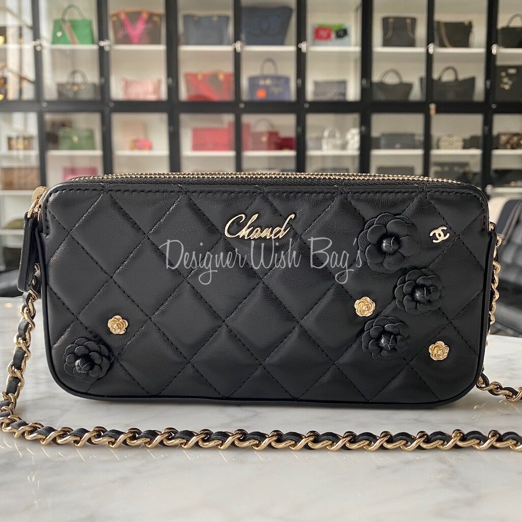 Chanel Clutch On Chain Camellias - Designer WishBags