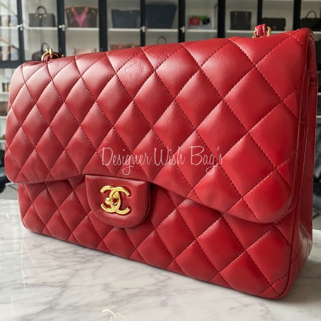 Chanel Jumbo Red GHW 15B - Designer WishBags