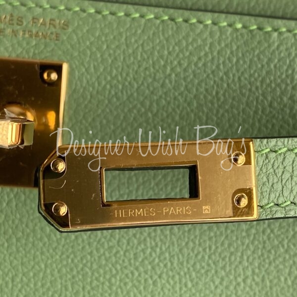 Hermes Kelly Danse II vert amande with gold hardware - HERMÈS