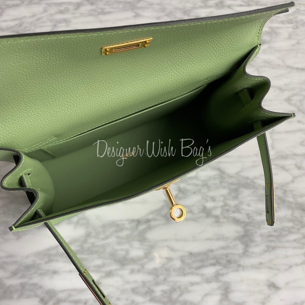 Hermès Kelly Danse Vert Criquet - Designer WishBags