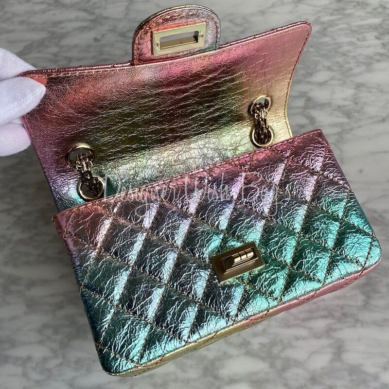 chanel rainbow quilted bag