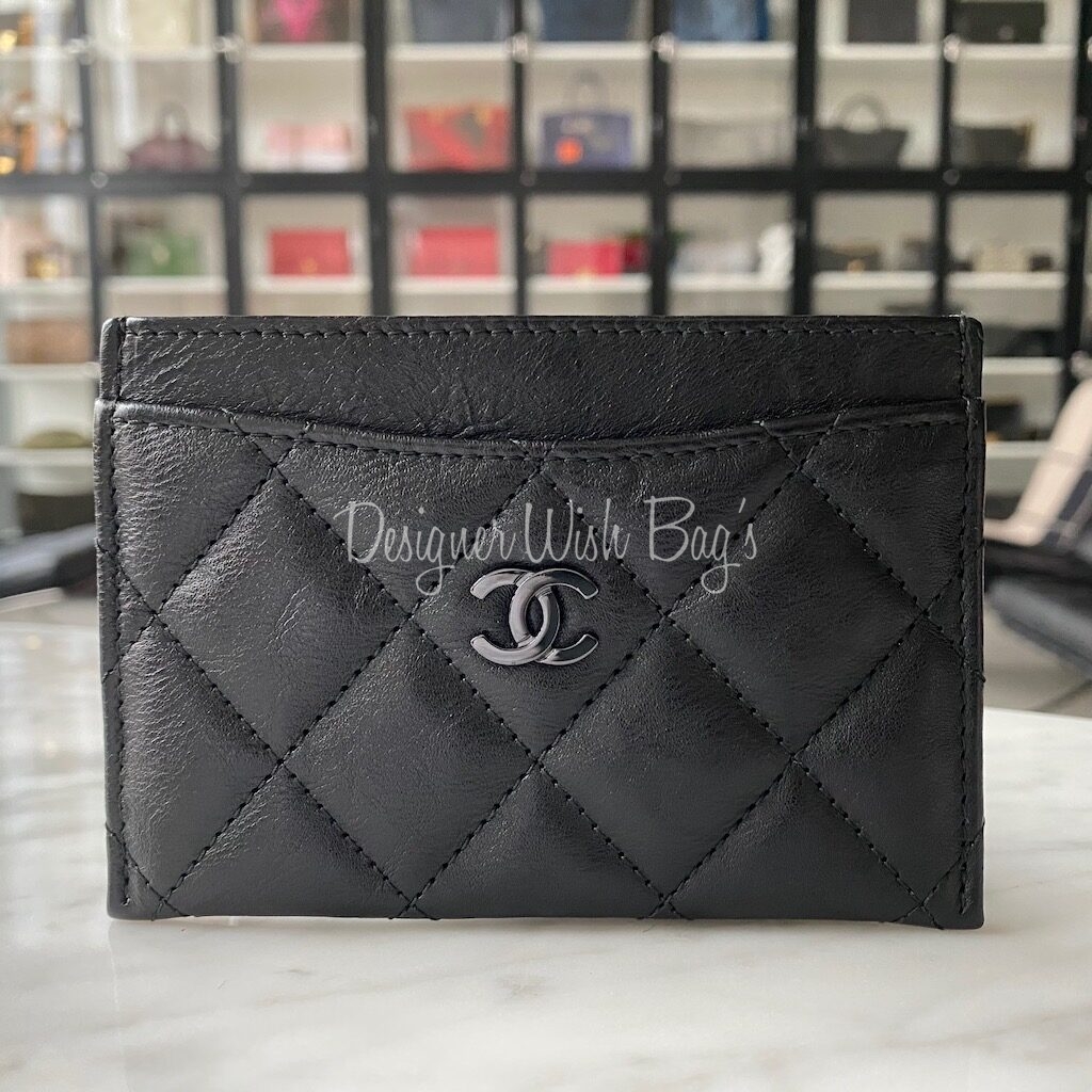 Chanel So Black Card Holder 17S - Designer WishBags