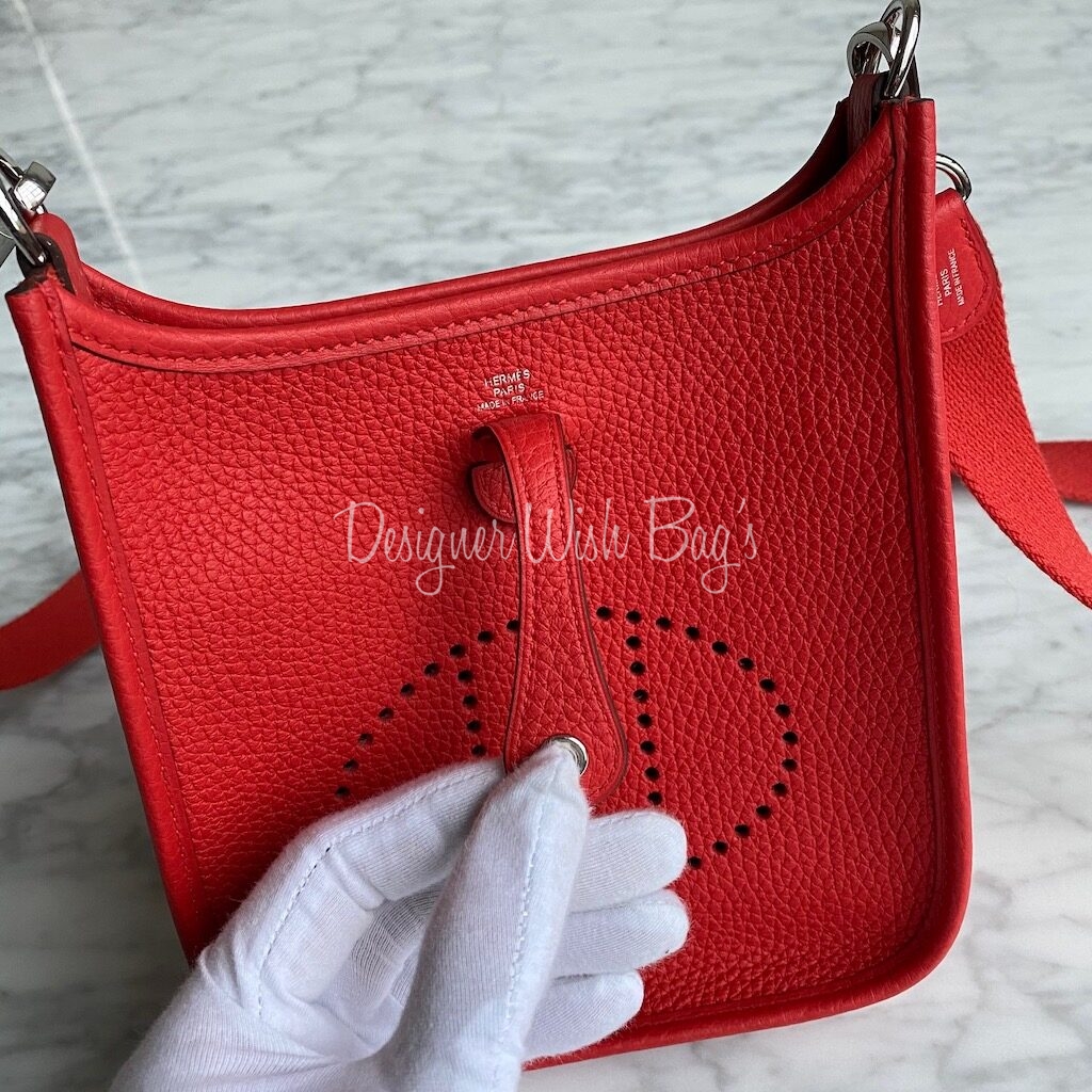 Hermès Mini Evelyne Rouge Tomate - Designer WishBags