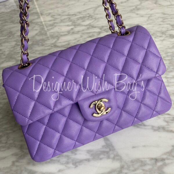 Chanel 2022 Purple Caviar Small Classic Double Flap Bag GHW – Boutique  Patina