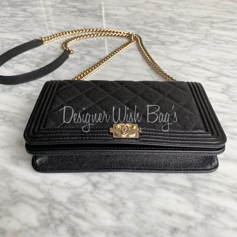 Chanel Wallet on Chain Black Boy Woc, Caviar with Gold Hardware, Full Set -  Julia Rose Boston