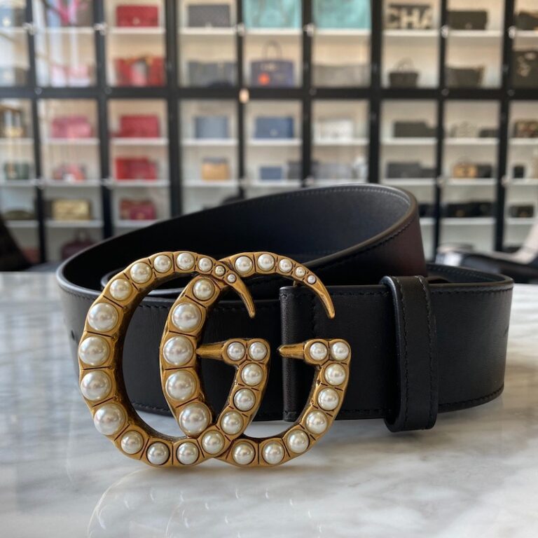 Gucci Double G Pearl Belt - Designer WishBags - now part of  display picture 2