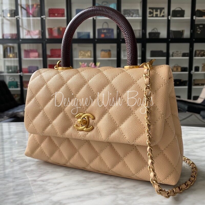Coco handle leather handbag Chanel Beige in Leather - 17675160