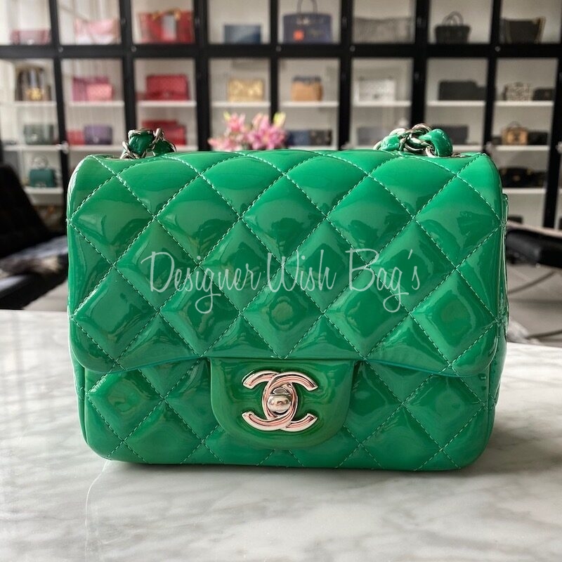 Chanel Mini Green Patent - Designer WishBags