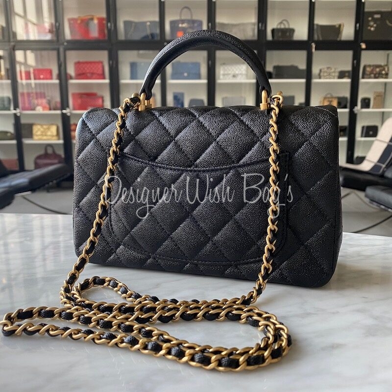 Chanel Mini Top Handle Caviar SS21 Designer WishBags