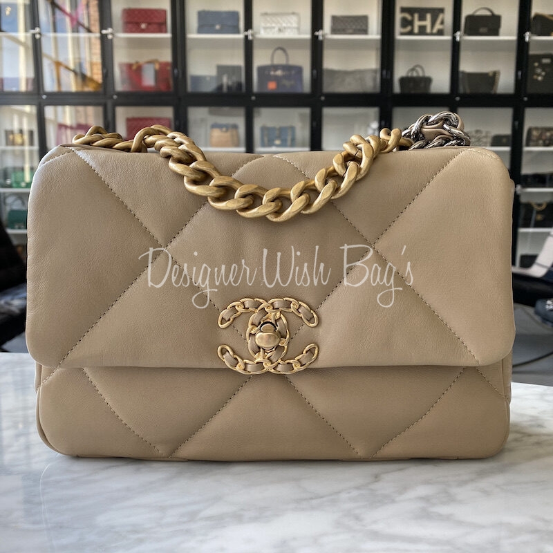 Only 2358.00 usd for CHANEL 19 Small Flap Bag in Light Beige