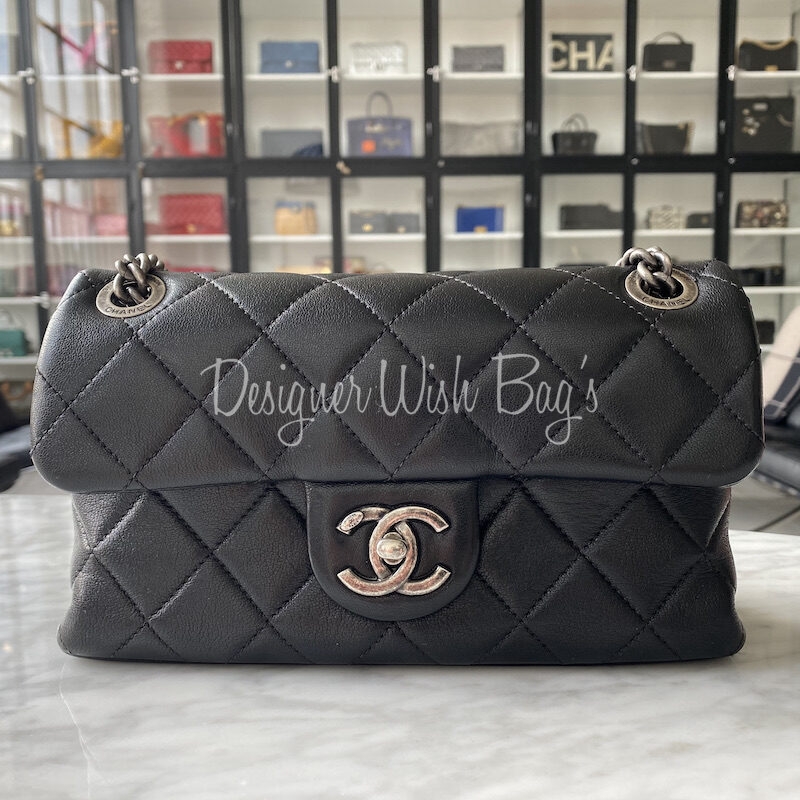 Chanel Mini Flap Black Calf - Designer WishBags