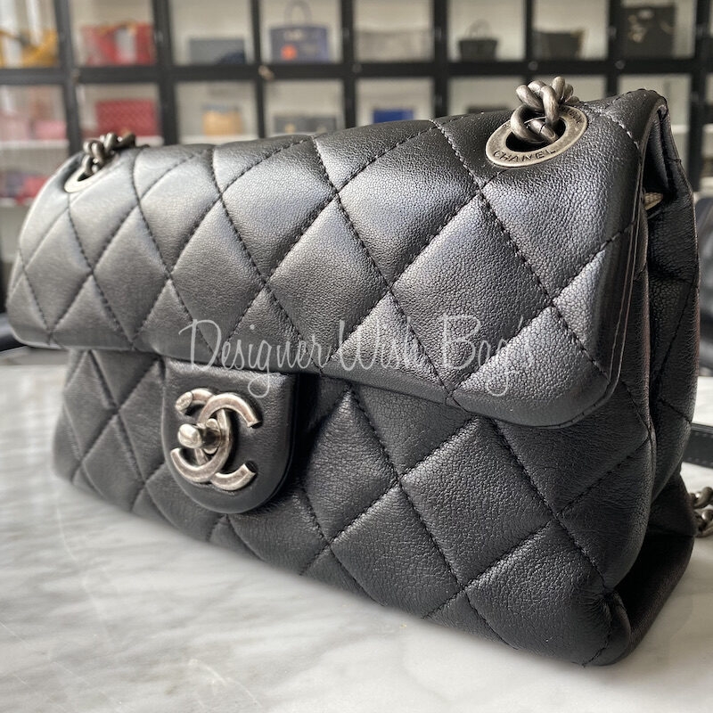 Chanel Mini Flap Black Calf - Designer WishBags