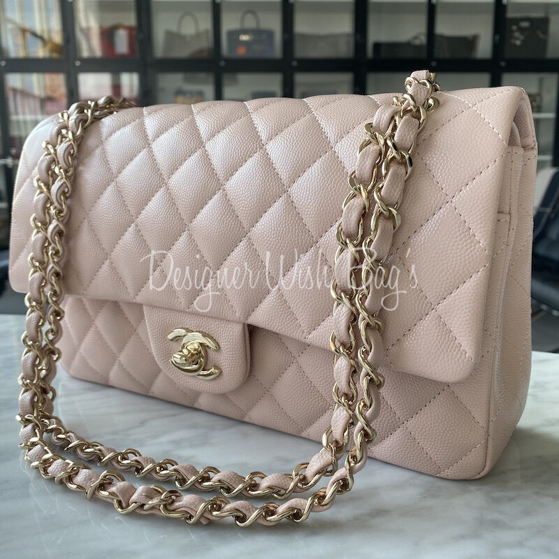 CHANEL 21C Rose Clair Caviar Classic Flap Lt Gold Hw *New - Timeless  Luxuries