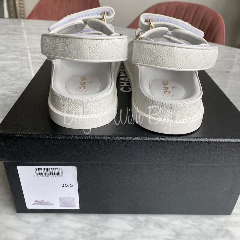 Chanel Dad Sandals White - Designer WishBags