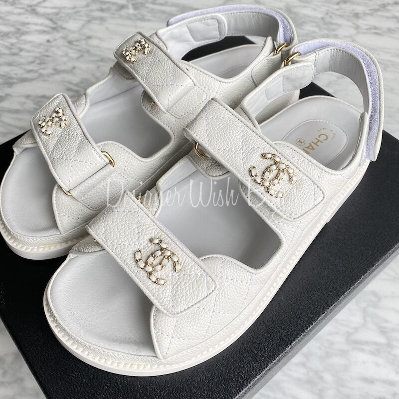 Dad sandals sandal Chanel White size 41 EU in Rubber - 35176201