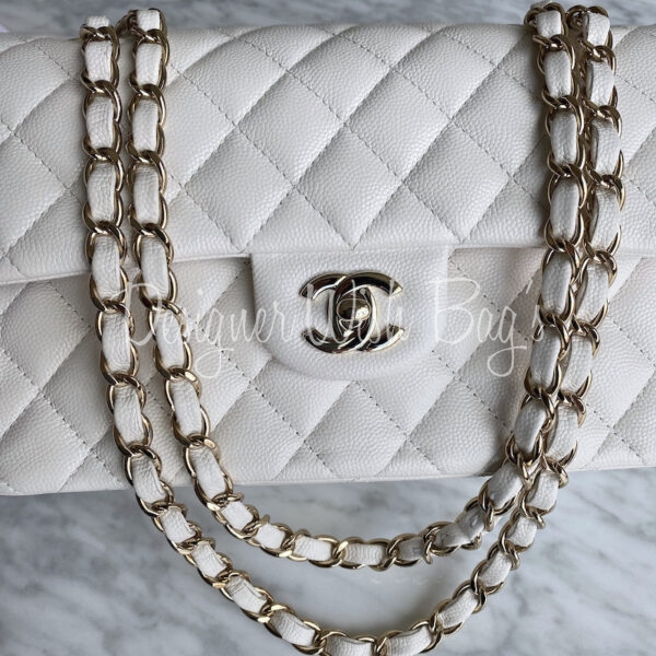 Chanel Small Classic Flap White GHW