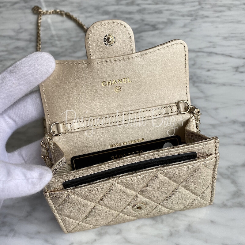 Chanel Card Holder with chain Belt 21P - Designer WishBags