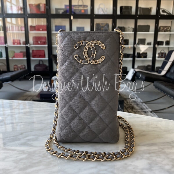 chanel phone pouch with chain