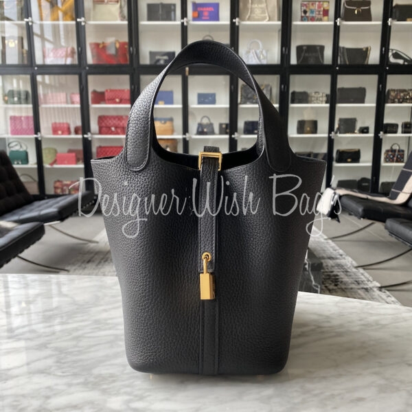 HERMES 2020 Picotin Lock 22 Noir (Black) Clemence PHW - Timeless Luxuries