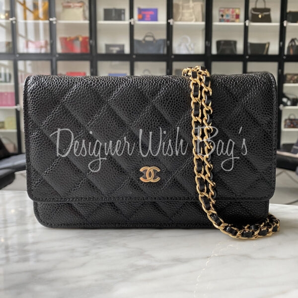 chanel wallet on chain grey
