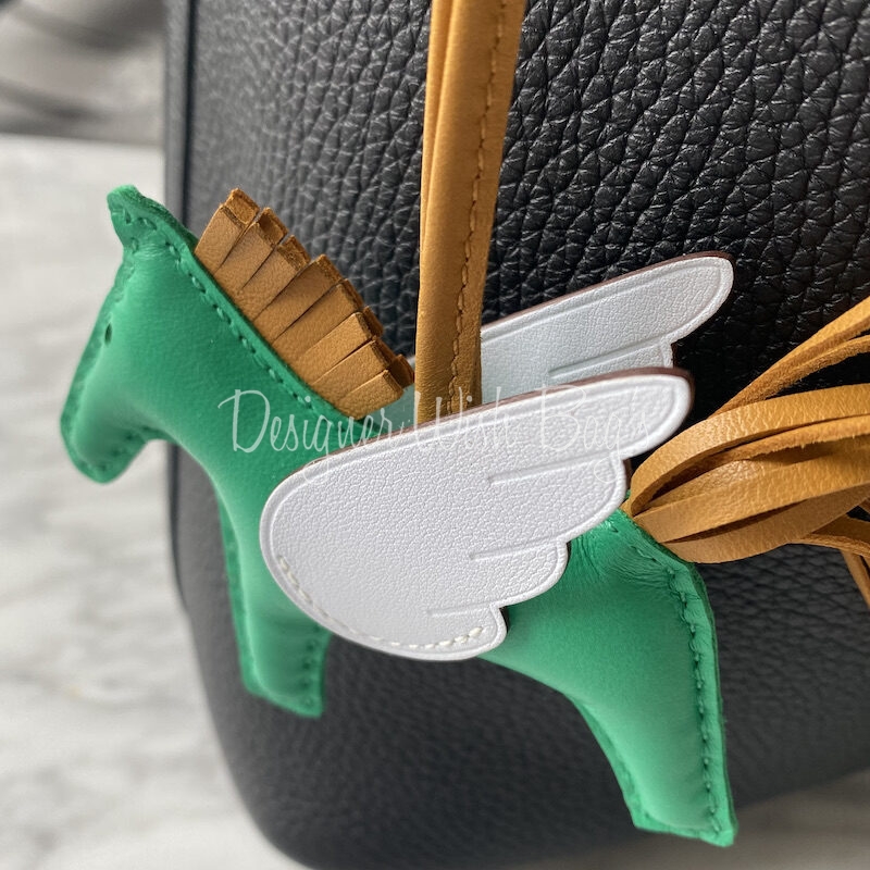 MINT! HERMES Rodeo Pegase PM Bag Charm Leather Green /083455