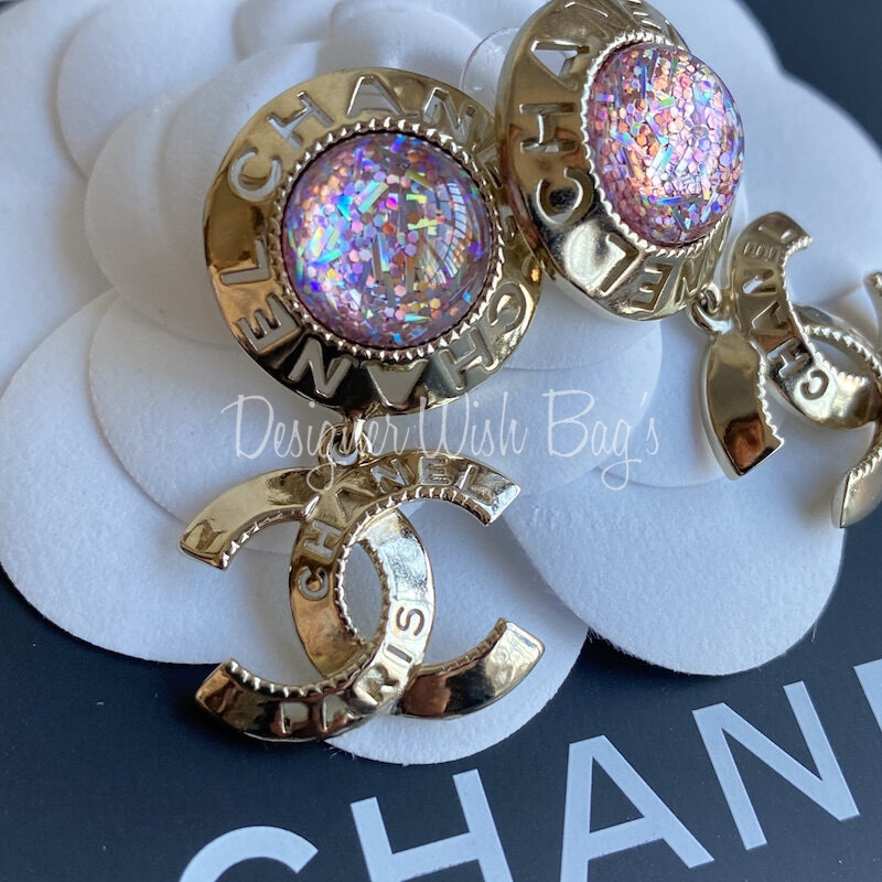 Chanel Earrings Iridescent Crystal 21K - Designer WishBags