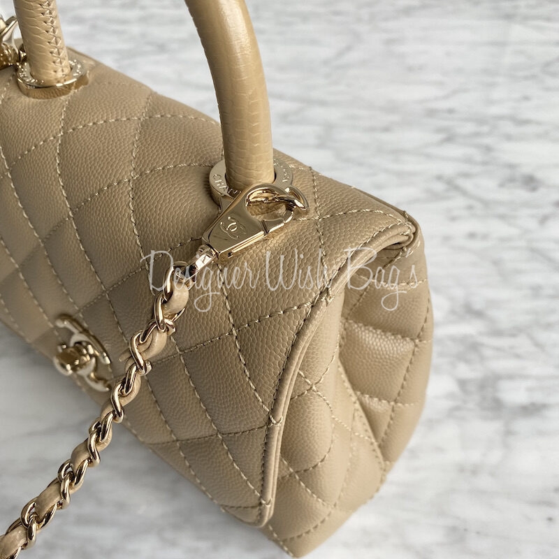 Coco handle leather handbag Chanel Beige in Leather - 33380901