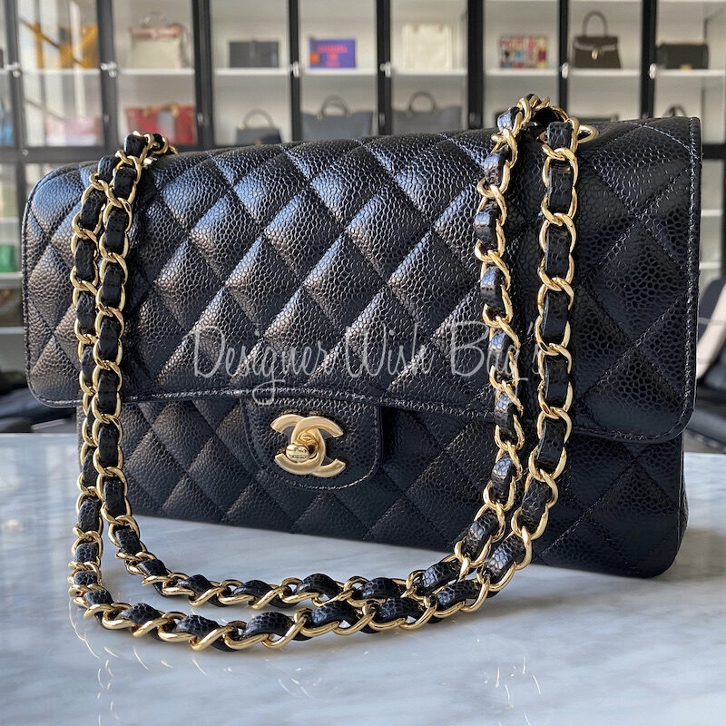 Chanel Timeless 23cm Double Flap Shoulder Bag in Black Quilted Lambskin, GHW