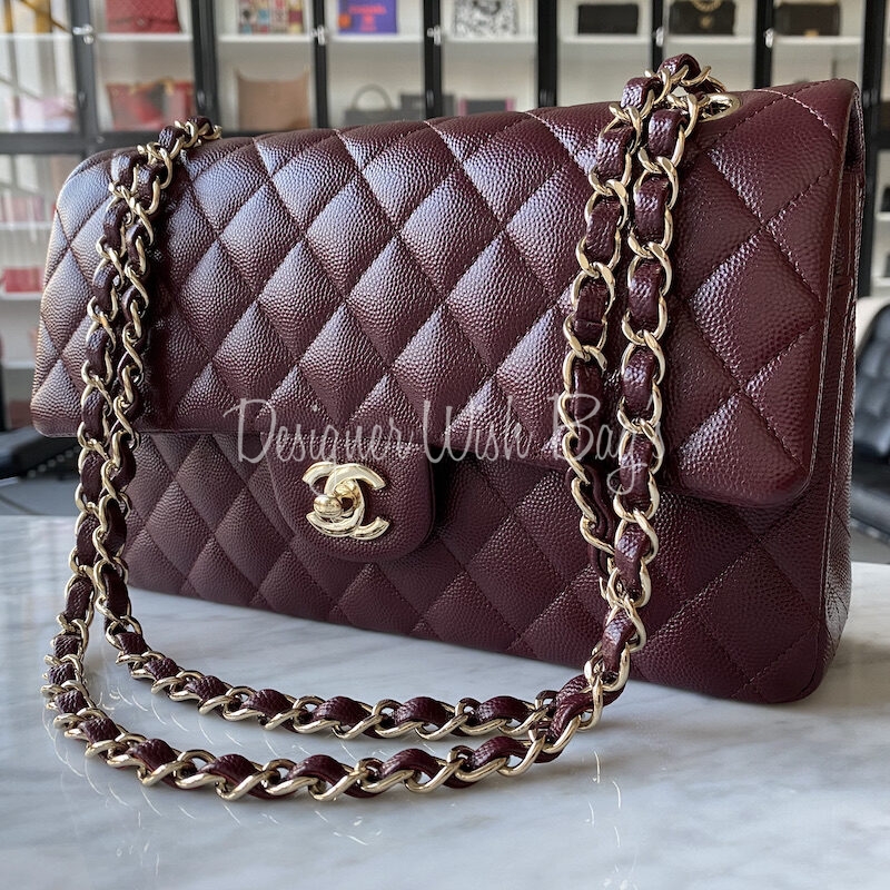 Chanel Medium Classic Burgundy GHW 21B - Designer WishBags
