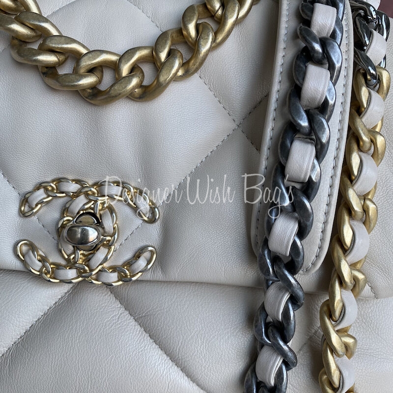 Chanel Mini Flap Jewels on Chain  22B Grey Lambskin Gold Hardware