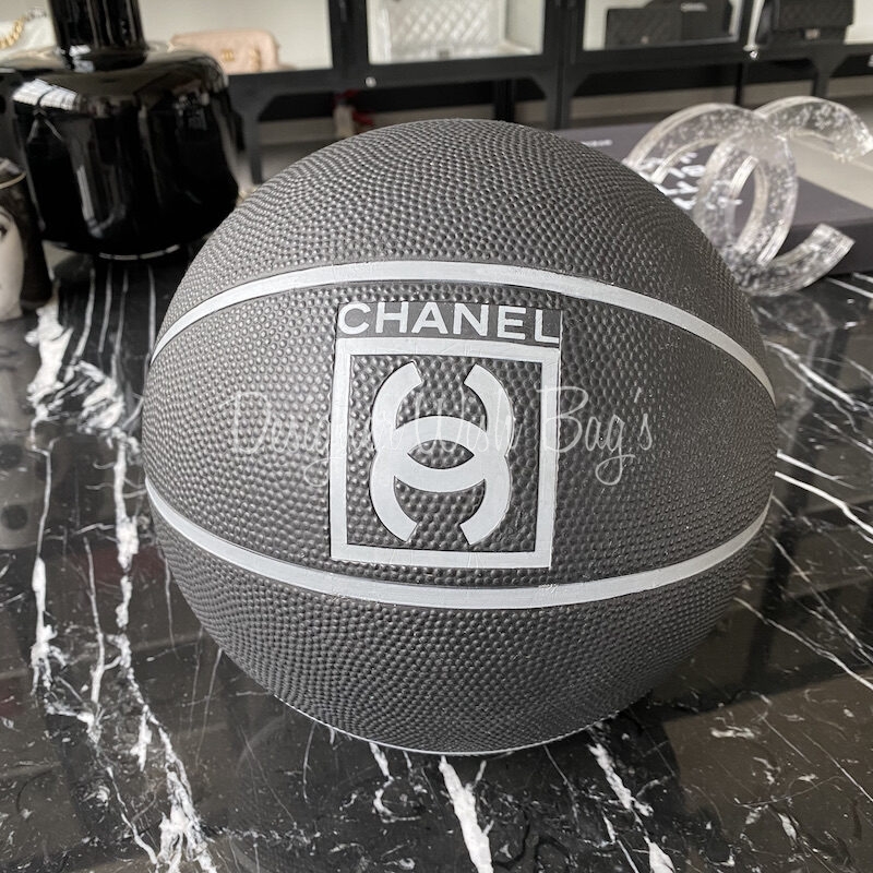 Chanel Limited Edition Black Basketball with Gold Chain  Leather Harn   Boutique LUCS