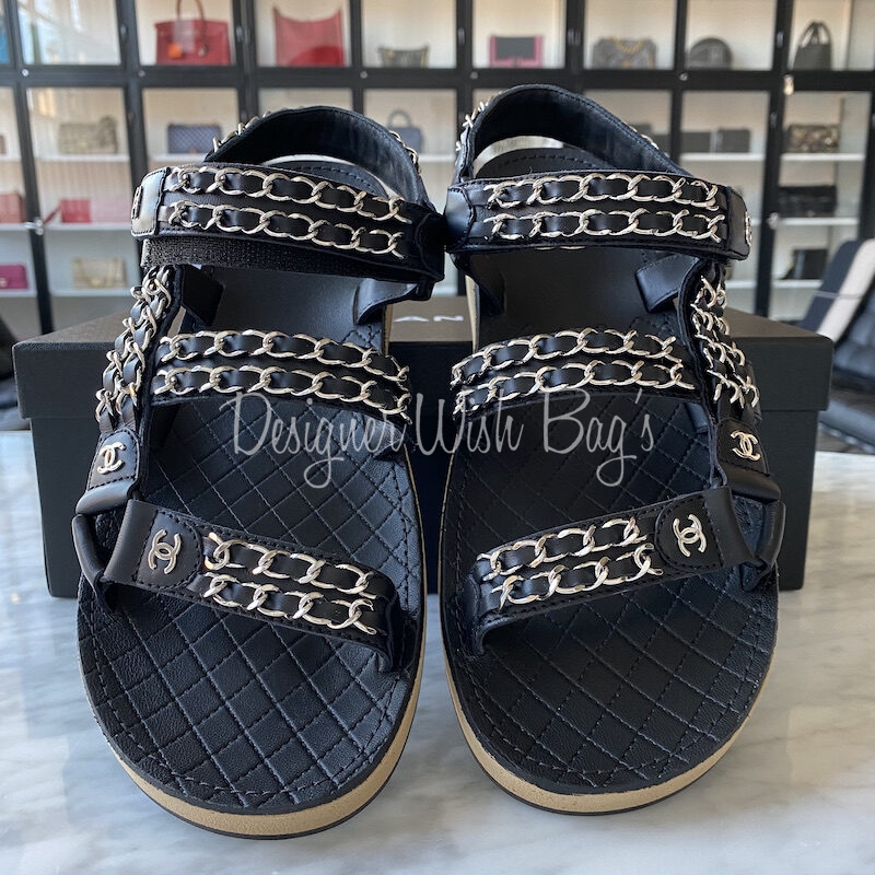 chanel black sandals 2022