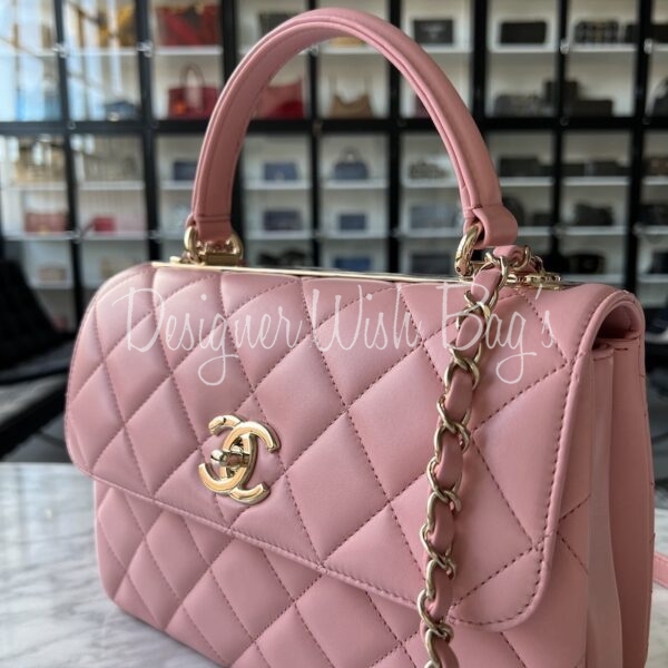 Chanel Pink Quilted Leather Small Trendy CC Flap Top Handle Bag