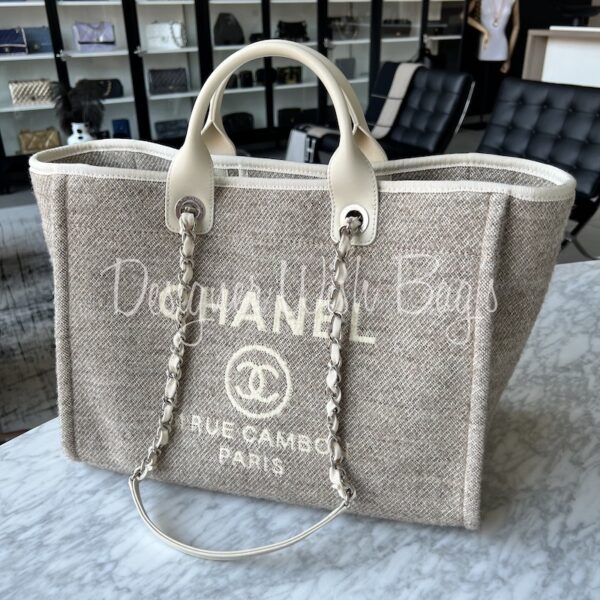 Chanel deauville canvas tote bag replica deals