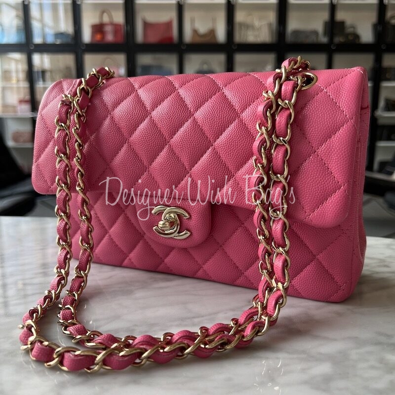 Chanel Classic Small Pink Caviar 21C - Designer WishBags