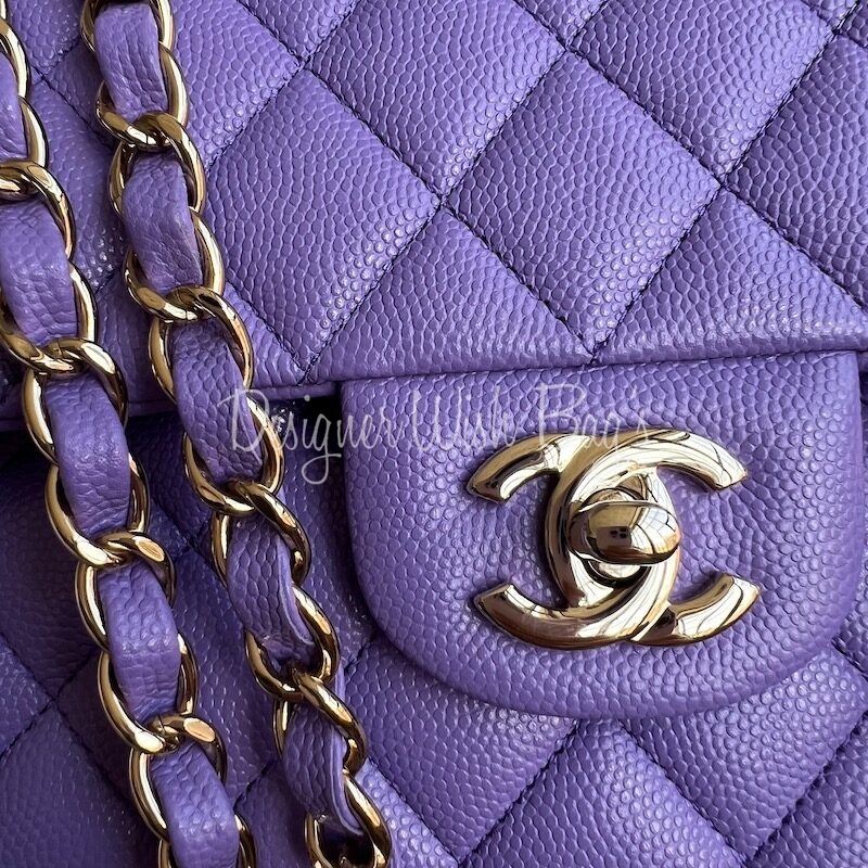 Chanel Medium Classic Purple Caviar