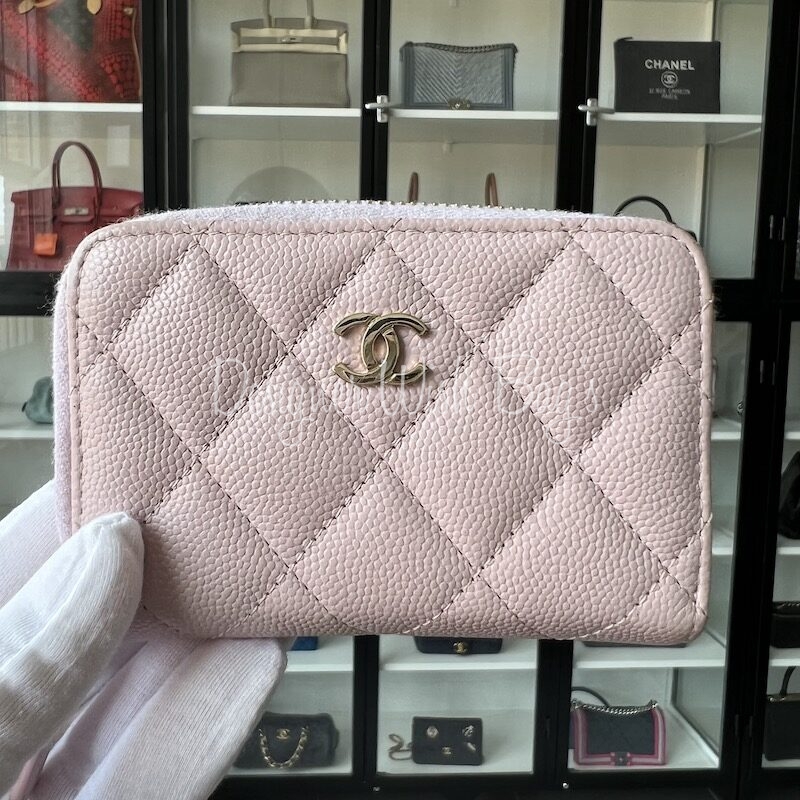Chanel Zip Coin Purse Pink 21S