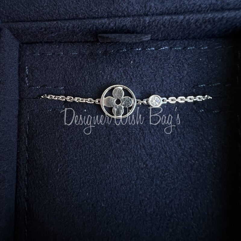 LV White Gold Diamond Bracelet - Designer WishBags