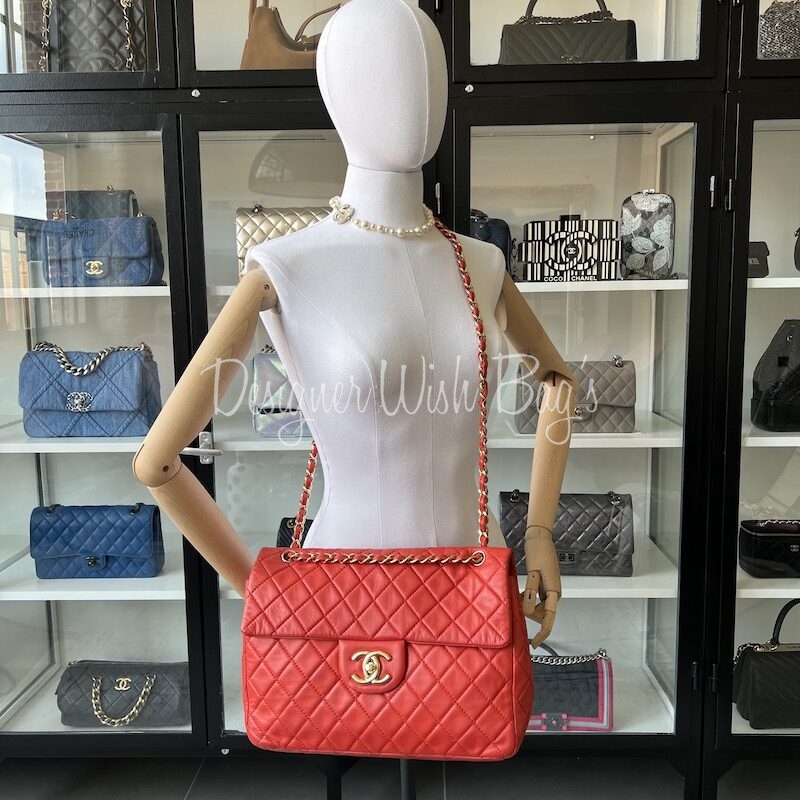Chanel Maxi Single Flap Red - Designer WishBags