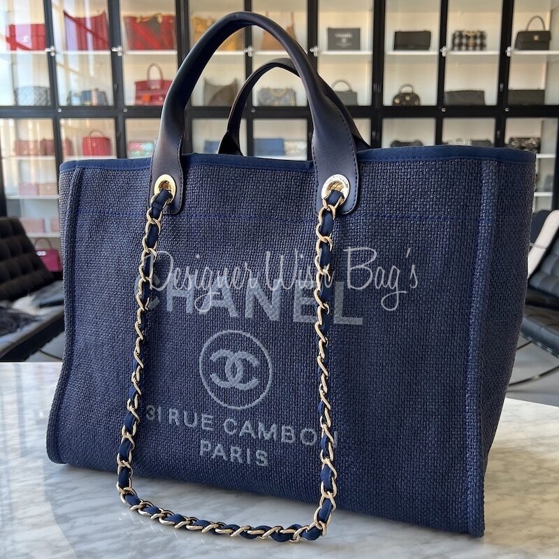 Chanel Deauville Navy Blue - Designer WishBags