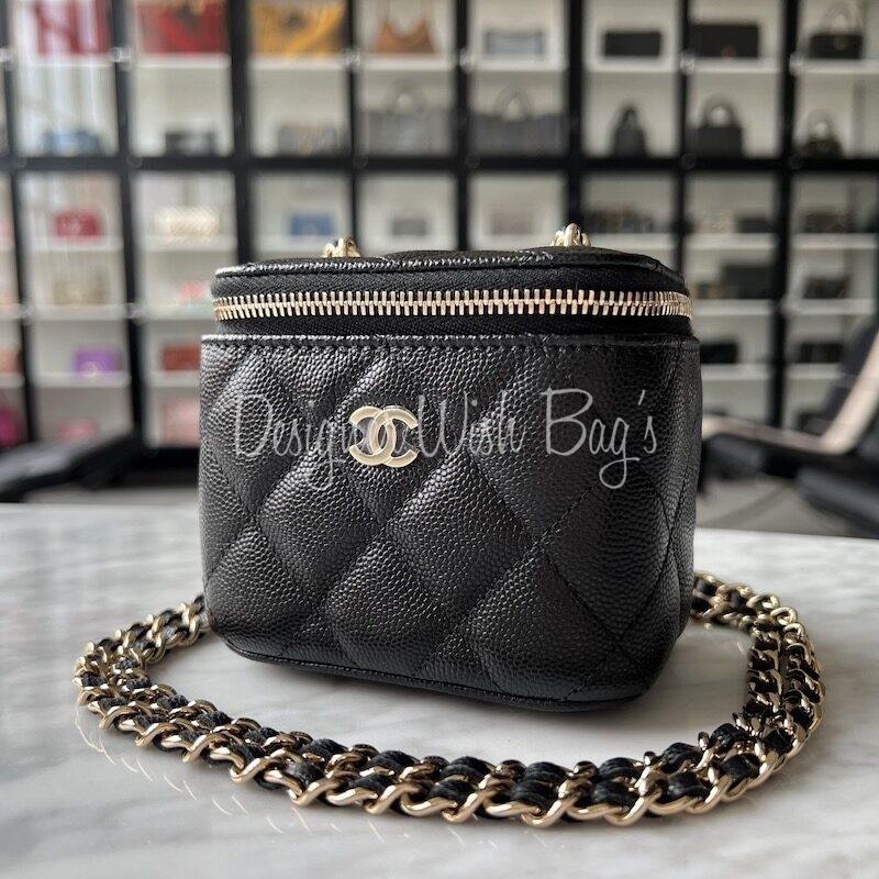 Chanel Mini Vanity Black GHW - Designer WishBags