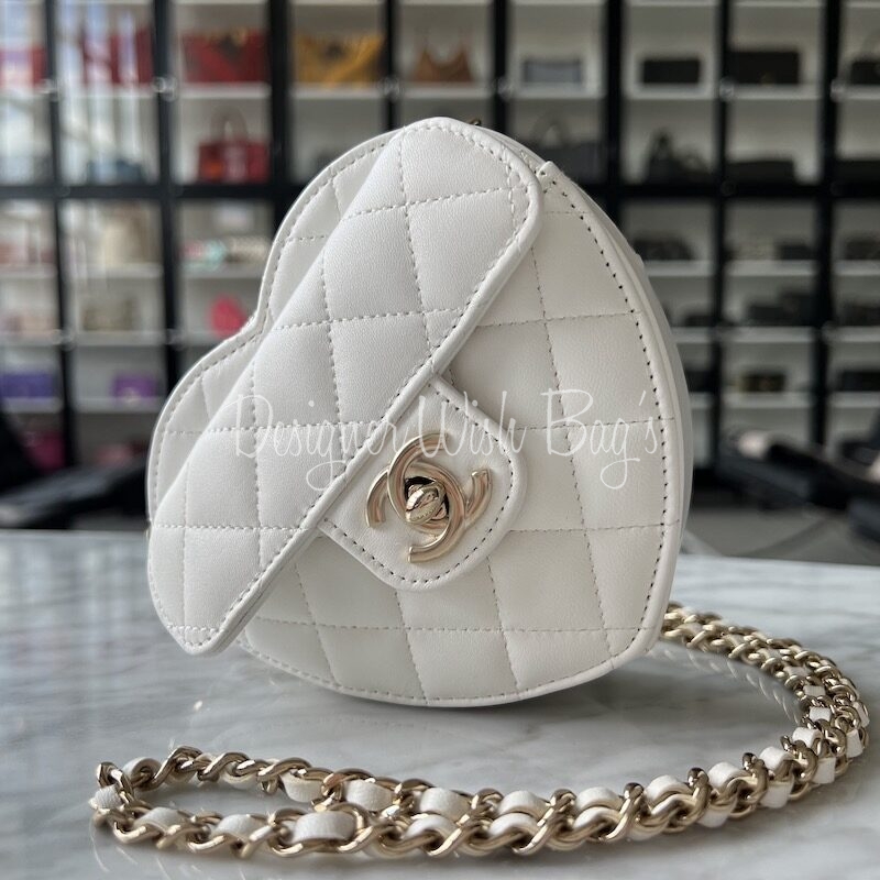 Chanel White Heart Bag - Designer WishBags