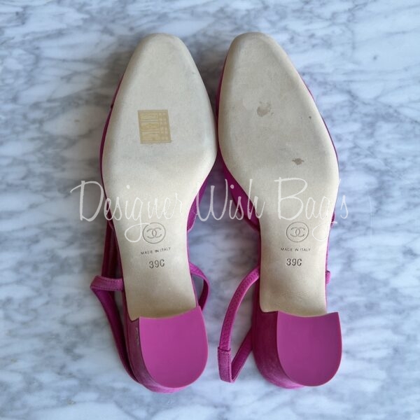 Chanel Pink Slingback Shoes - Designer WishBags